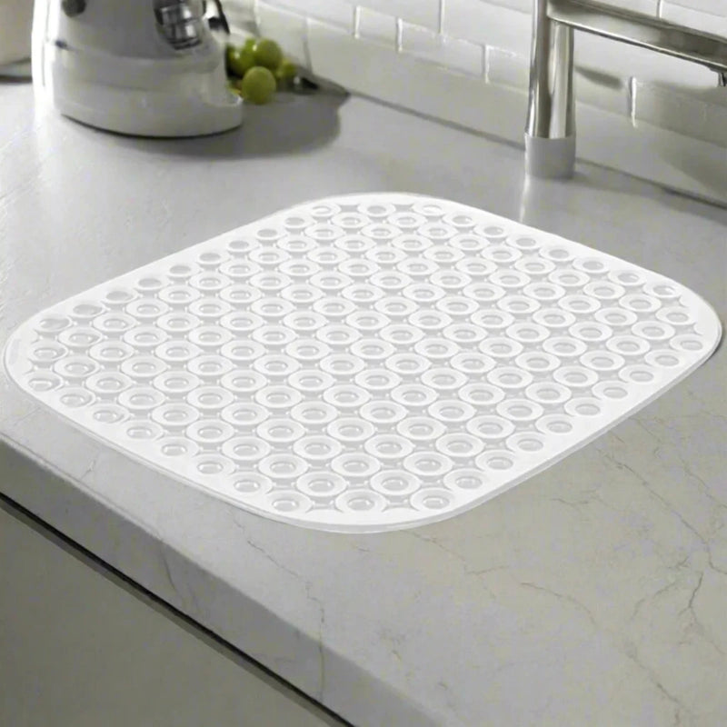 Tappeto per lavello bianco in plastica cm 32 x 28