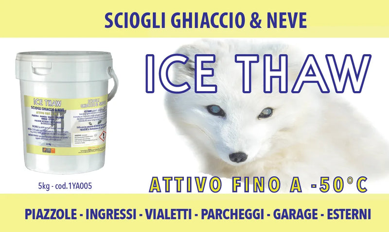 Sciogli ghiaccio e neve "Ice thaw" per pavimenti industriali e cemento 5 kg