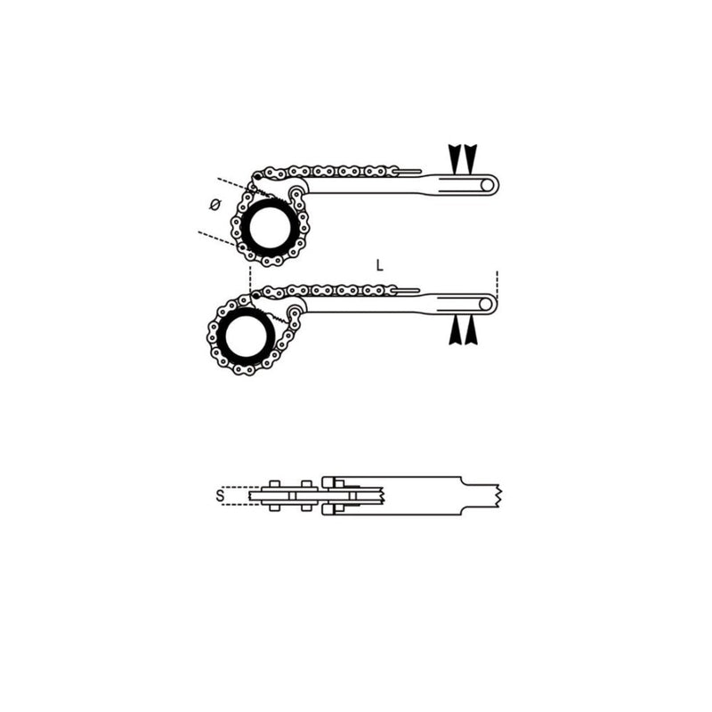 Giratubi a catena reversibile art.384 da mm 115