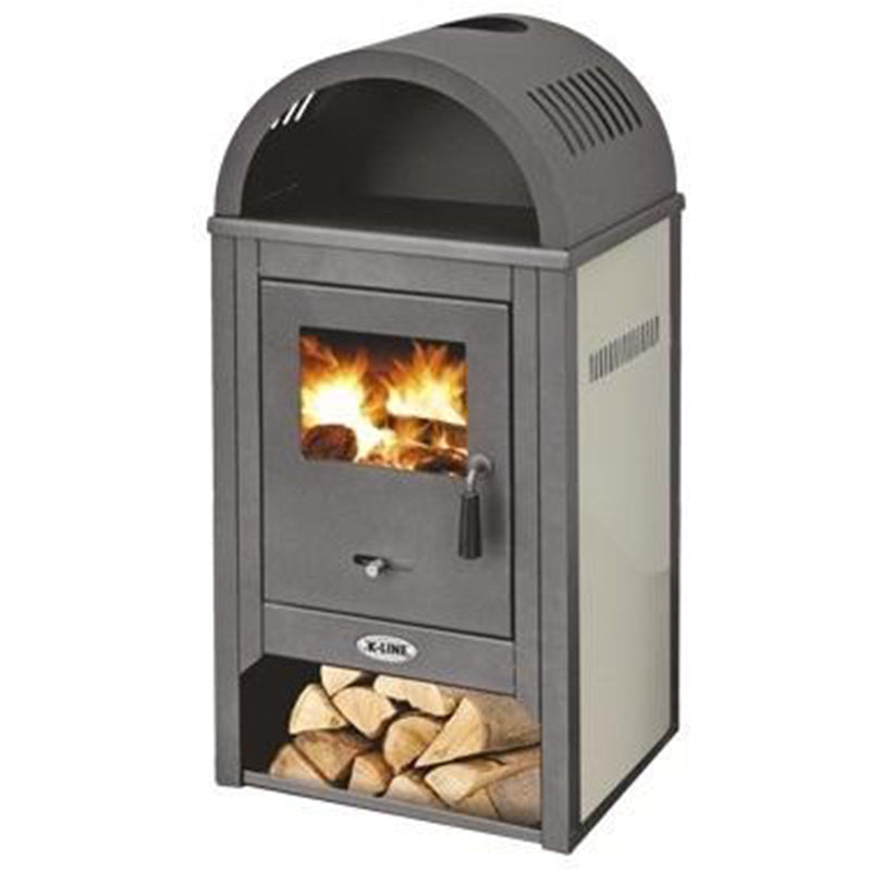 Stufa a legna "De Lux" 10 kW in acciaio verniciato caminetto h 109 cm