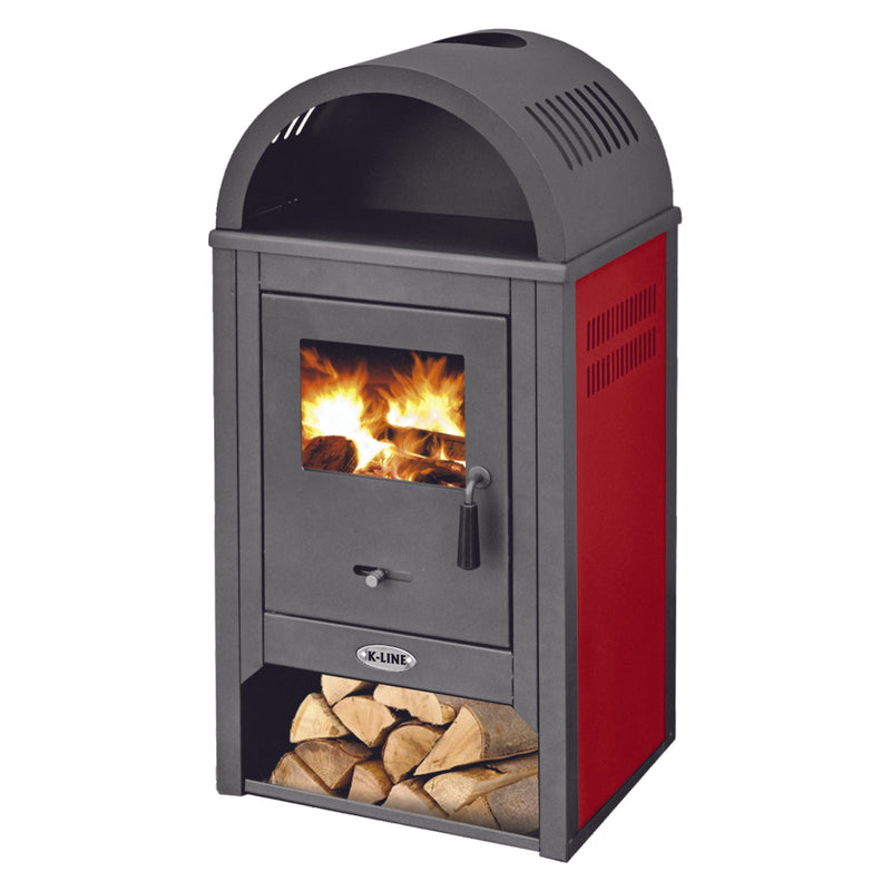 Stufa a legna "De Lux" 10 kW in acciaio verniciato caminetto h 109 cm