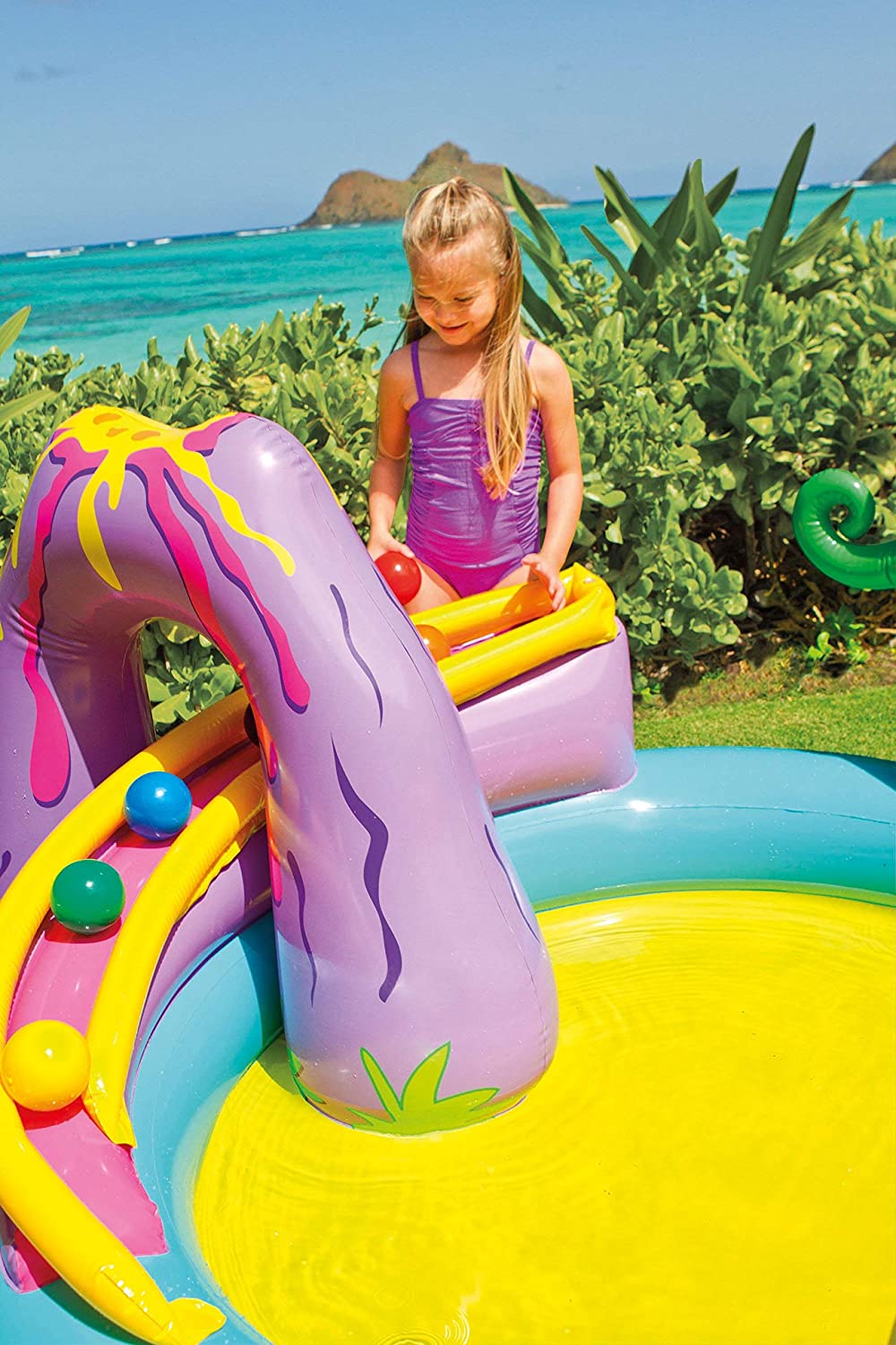 Piscina gonfiabile Dinosauro con spruzzo per bambini 297 x 193