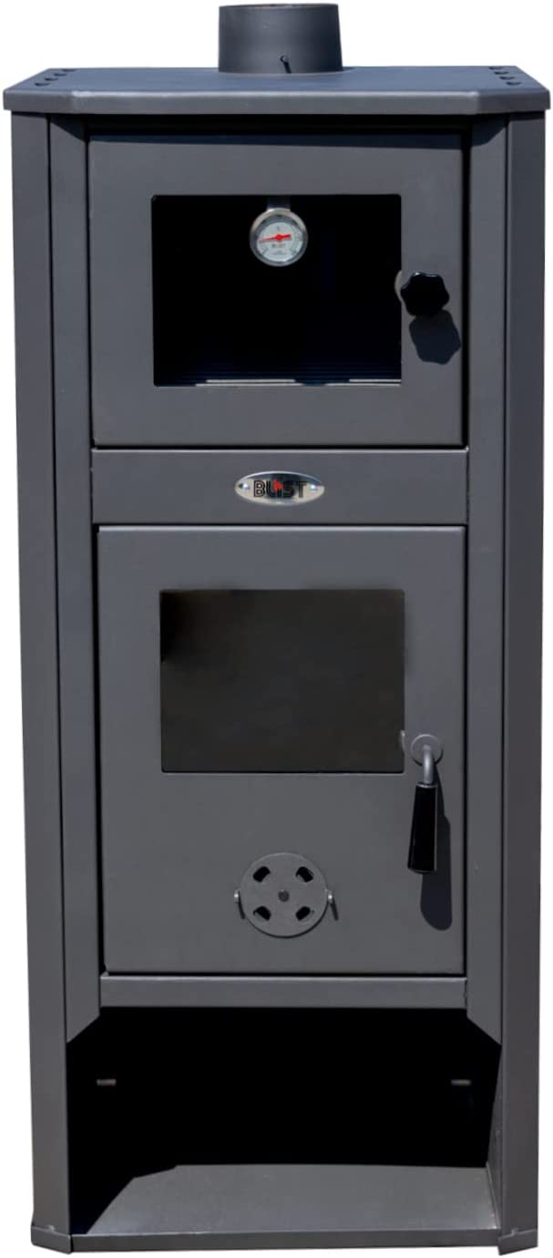 Stufa a legna "Ambassador" 13 kw con forno in acciaio verniciato h 116 cm