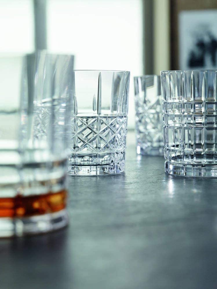 Set 6 Bicchieri da Whisky e cocktail in vetro intagliato 330 ml