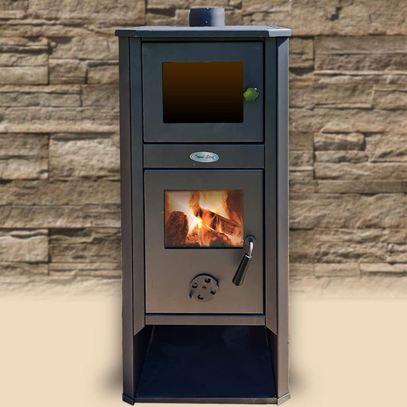 Stufa a legna "Ambassador" 13 kw con forno in acciaio verniciato h 116 cm