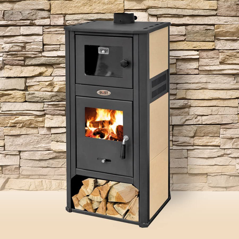 Stufa a legna "Ambassador" 13 kw con forno in acciaio verniciato h 116 cm