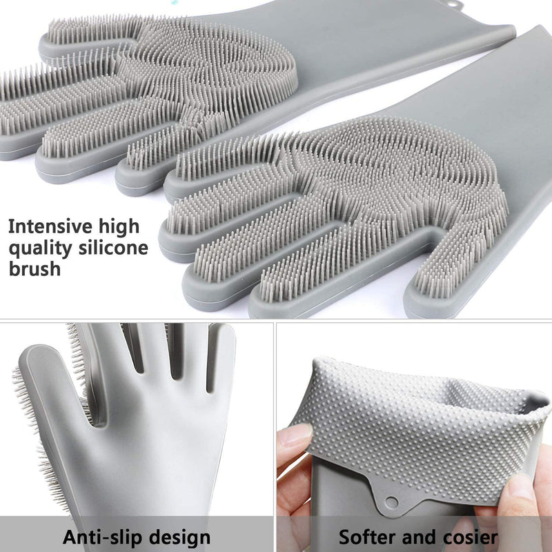 Guanti in silicone con spugna integrata per lavare i piatti da