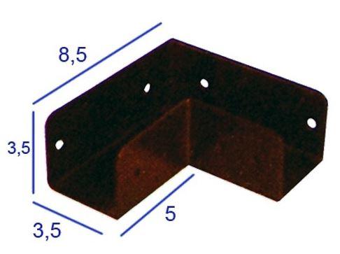 Staffa ad angolo per pannello grigliato in legno "Patio" piastra in metallo per recinzioni 2 pezzi